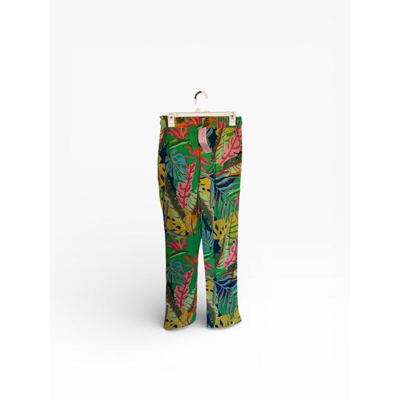 Oliviaceous Women's Medium Multicolor Tropical Print Elastic Waist Pocket Pants - Picture 5 of 10